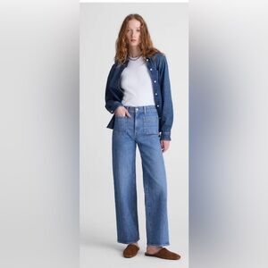 Madewell The Perfect Vintage Wide-Leg High-Rise Denim in Medium Blue